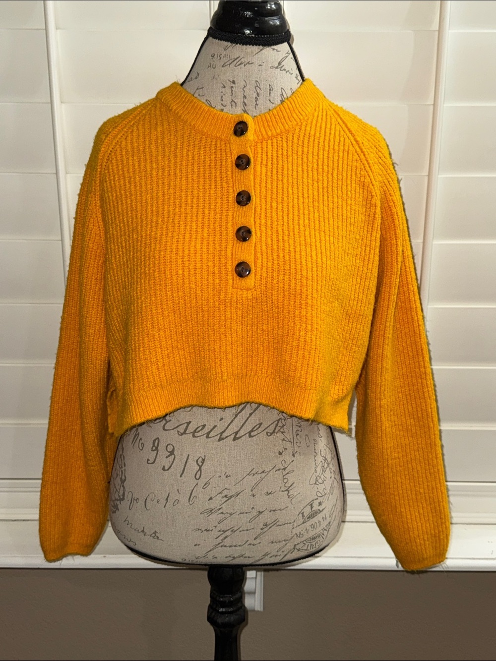 BDG Harlow Henley Sweater Gold